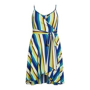 City Chic Elise Dress in Citrus Stripe in XXL(24)